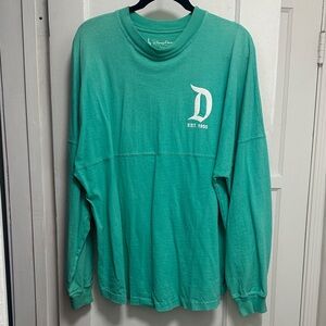 Disney Jersey Teal Long Sleeve Shirt with Logo